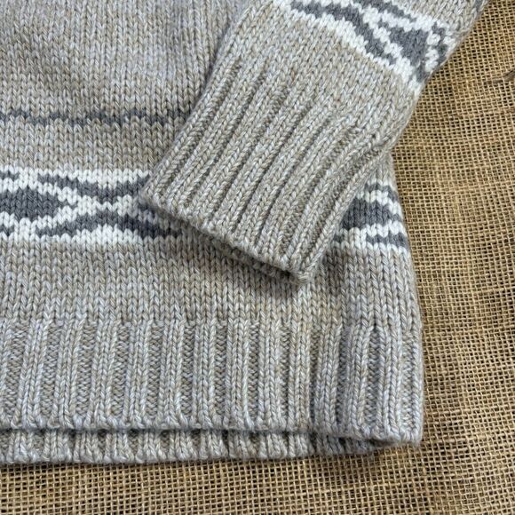 Eddie Bauer Woman's Heavy Wool Blend Full Zip Cardigan Tan Sweater Size Medium - Picture 2 of 8